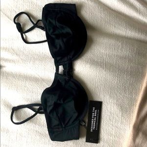 Black balconette bathing suit top